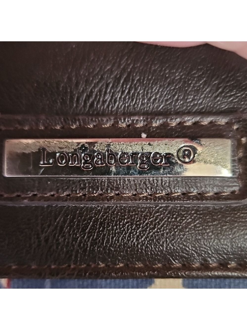 Vintage Longaberger Brown and Blue Women's Wallet - Picture 2 of 10